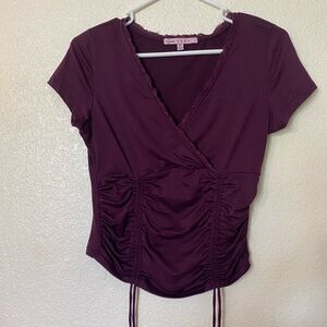 Purple V Neck Blouse